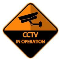 etichetta telecamera cctv segno di videosorveglianza nera vettore