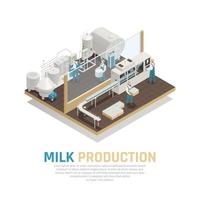 illustrazione di vettore del fondo di produzione lattiero-casearia industriale