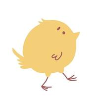 piccolo pollo giallo in esecuzione illustrazione vettoriale isolato sfondo bianco