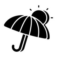 concettualizzare solido design icona di parasole vettore