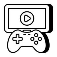 un' lineare disegno, icona di computer gioco vettore