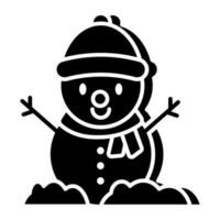 un' colorato design icona di pupazzo di neve vettore