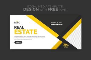 moderno modello di banner modificabile quadrato immobiliare design minimalista adatto per post sui social media e annunci Internet web vettore