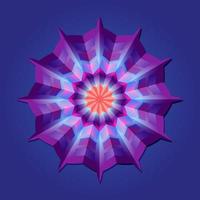 questo è un mandala poligonale geometrico viola con un motivo a ventaglio orientale vettore