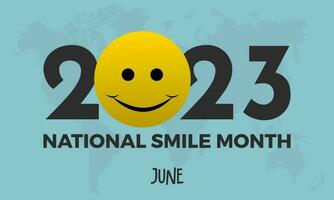 2023 concetto nazionale Sorridi mese amicizia, orale Salute, felicità vettore illustrazione modello
