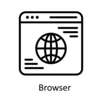 del browser vettore schema icona design illustrazione. opera nel progresso simbolo su bianca sfondo eps 10 file