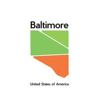 Baltimora città carta geografica geometrico semplice logo vettore