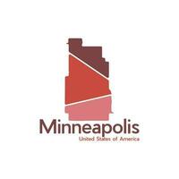 carta geografica di minneapolis città moderno semplice geometrico logo vettore