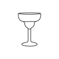 Margherita bicchiere cocktail linea semplice creativo logo vettore