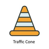 traffico cono vettore riempire schema icona design illustrazione. opera nel progresso simbolo su bianca sfondo eps 10 file