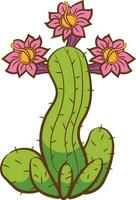 cactus pianta con fiori isolato icona vettore illustrazione design icona