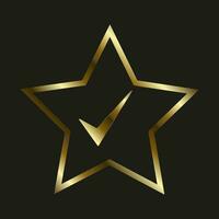 oro stella selezionato telaio nel d'oro colore Usato nel qualità valutazione icone, simboli per valutazione simbolo vettore