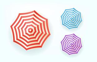 ombrelloni colorati vista dall'alto vettore