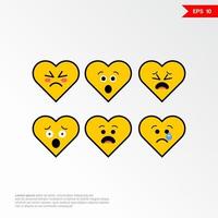 set di icone di concetto di amore emoji con diverse emozioni illustrazione vettoriale 1