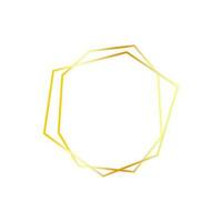 minimalista poligonale d'oro telaio isolato su bianca sfondo. irregolare forma pendenza Foglio d'oro magro foto telaio. vettore