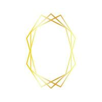 minimalista geometrico d'oro telaio isolato su bianca sfondo. metallico vettore pendenza telaio consistente di tre poligoni, arredamento elemento.