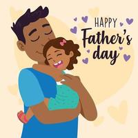 papà afroamericano che abbraccia sua figlia per la festa del papà