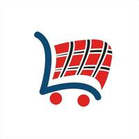 shopping carrello logo disegno, carrello icona vettore, e-commerce logo vettore