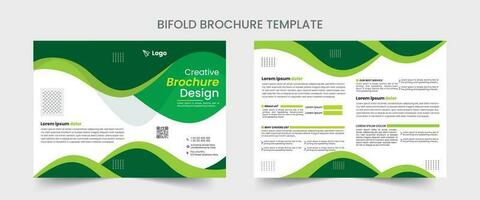 bi piegare opuscolo design modello per il tuo azienda con minimo e moderno forme nel a4 formato. vettore