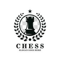 roccia scacchi logo design vettore illustrazione
