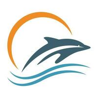 delfino logo icona design vettore