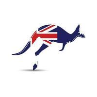 canguro salto logo modello australiano bandiera. vettore