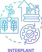 interpiantare blu pendenza concetto icona. pianta multiplo culture. crescente agricoltura produttività astratto idea magro linea illustrazione. isolato schema disegno vettore