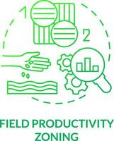 campo produttività zonizzazione verde pendenza concetto icona. dividere campo nel le zone. è aumentato Ritaglia dare la precedenza astratto idea magro linea illustrazione. isolato schema disegno vettore