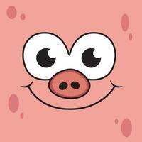 dolce Sorridi maiale espressione cartone animato. animale vettore icona illustrazione, isolato su rosa sfondo