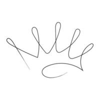 reale corona, Regina o Principessa diaden, tiara testa, re nel scarabocchio stile, mano disegnato linea isolato su bianca sfondo. vettore illustrazione