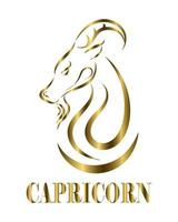 Capricorno zodiaco linea arte vettore