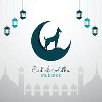 illustrazione di banner islamico eid al adha per post sui social media vettore