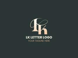 premio lettera lk logo, ik lettera logo design vettore