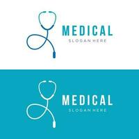 medico stetoscopio logo modello design per Salute cura con creativo idea. vettore illustrazione.
