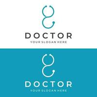 medico stetoscopio logo modello design per Salute cura con creativo idea. vettore illustrazione.