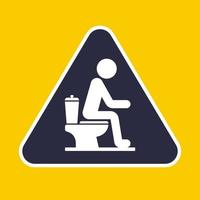 icona di una persona seduta sul WC piatto illustrazione vettoriale