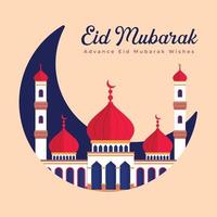 felice eid mubarak saluto sfondo modello vettore gratuito