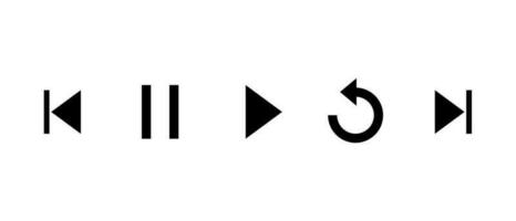 precedente, pausa, giocare a, rigiocare, e Il prossimo traccia icona vettore. elementi per video streaming App vettore