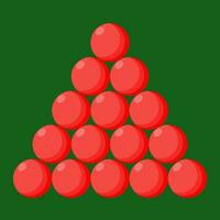 rosso snooker palle su verde nel piatto vettore illustrazione design
