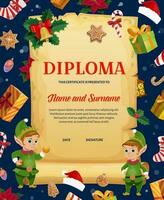 bambino diploma, Natale certificato modello vettore