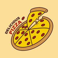Pizza vettore arte, illustrazione, icona e grafico