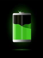 illustrazione trasparente raggiante con verde leggero batterie insieme a. vettore