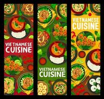 vietnamita cucina cibo striscioni, nazionale piatti vettore
