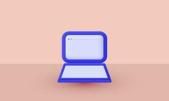 illustrazione creativo 3d icona personale computer il computer portatile schermo concetto simboli isolato su sfondo vettore