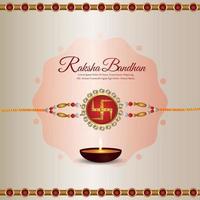 festival indiano felice raksha bandhan sfondo con rakhi di cristallo vettore