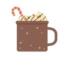 cioccolato dolce cibo. Natale caldo cioccolato. semplice vettore illustrazione.