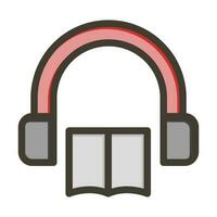 Audio libro vettore di spessore linea pieno colori icona design