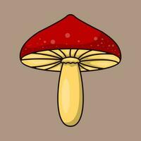 cartone animato fungo vettore illustrazione isolato su bianca sfondo