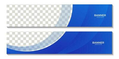 impostato di banner con astratto blu onda sfondo con bianca spazio vettore