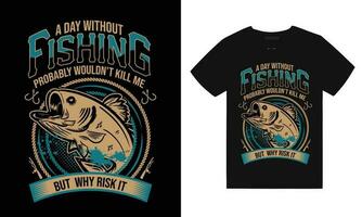 design t-shirt da pesca vettore